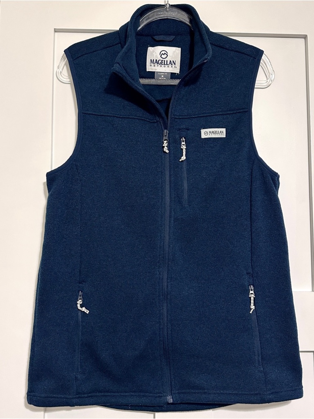 Magellan Outdoors Men's Campfire Navy Sweater Fleece Vest • Medium